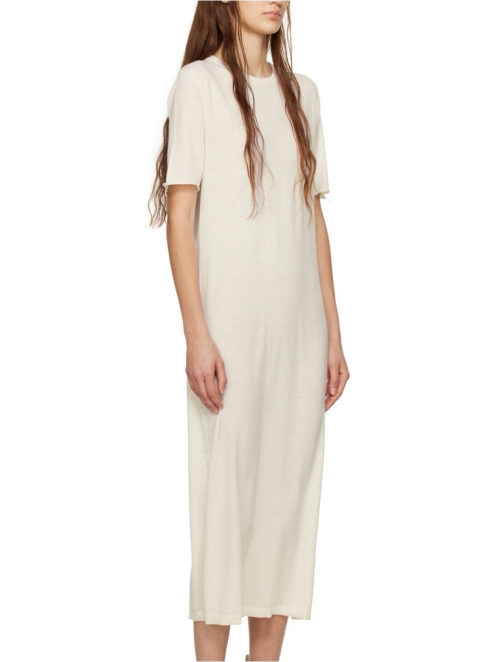Lisa Yang Cashmere Ren Midi Dress in Cream